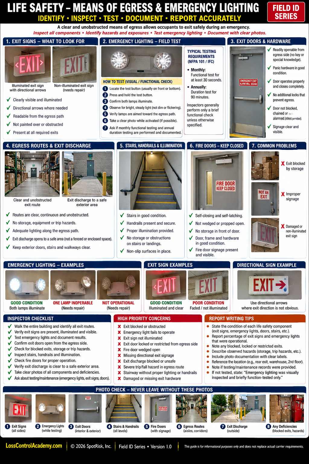 Life Safety - Egress & Emergency Lighting Field ID Card